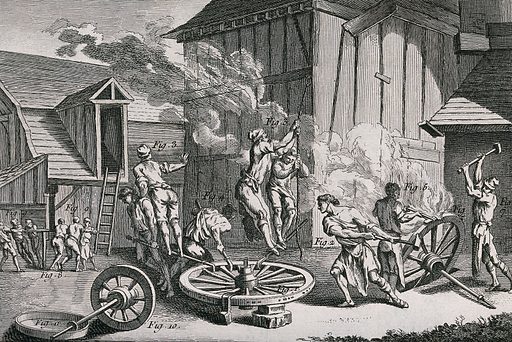 Construction of wheels engraved by Benard after Harguiniez